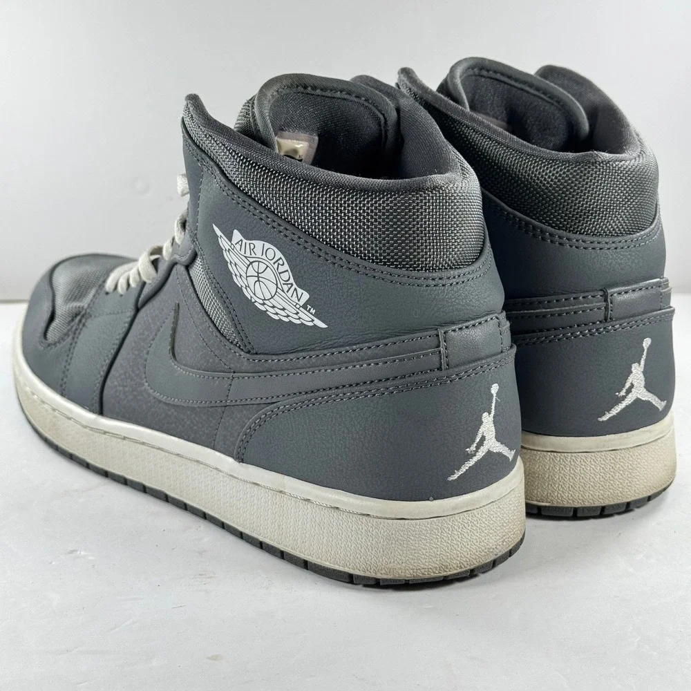 Nike Air‎ Jordan 1 Mid Cool Grey White 554724-022 Mens Size 12 Basketball Shoes